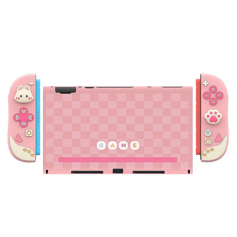 Cute Rabbit Pink Case for Nintendo Switch 2, 2025 New Model Compatible, PC Split Protective Cover, Full Protection, Slim & Shock - Resistant, Easy to Install & Remove, Anti - Scratch & Anti - Dust - Image 1